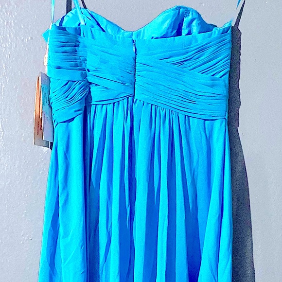 Turquoise short chiffon formal wear dress - Picture 7 of 8